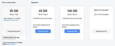 Google - Buy Storage