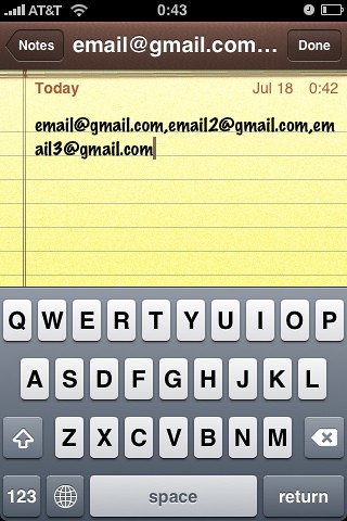 Screenshots for article on using email groups in iPhone Mail